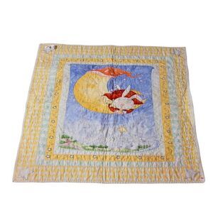 Goodnight Bunny Stars Moon Baby Quilt